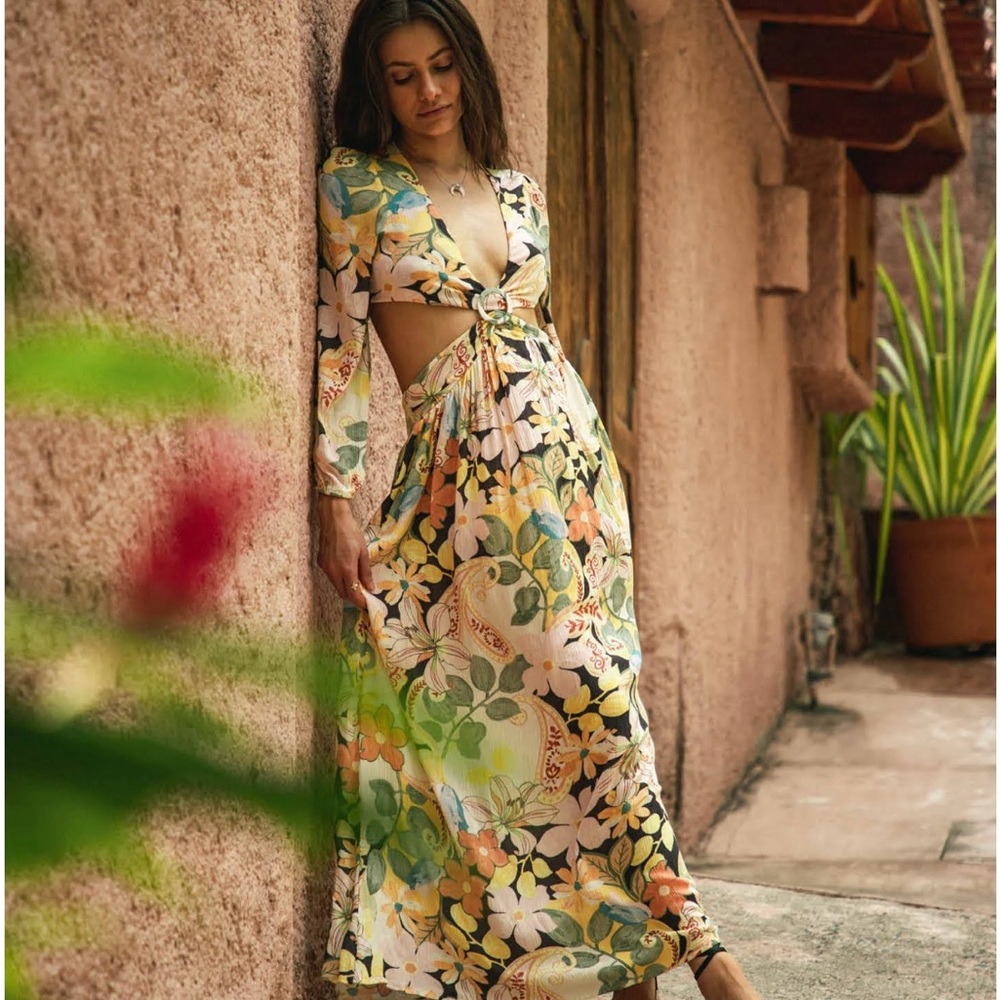 O'Neill Multicolor Floral Long Sleeve Dress
